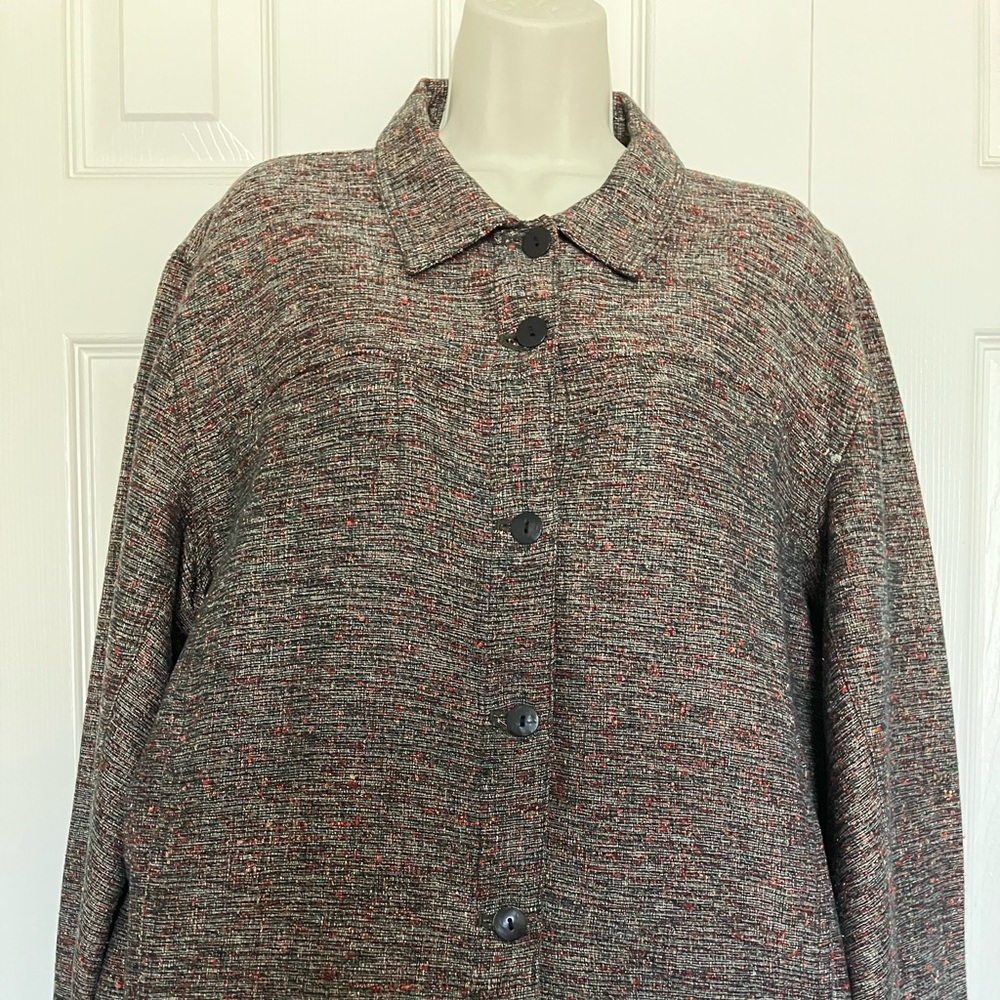 Chico’s Design~Jacket w/6 Buttons~Top/Side Pockets~Size 3 Multicolored RN 79984
